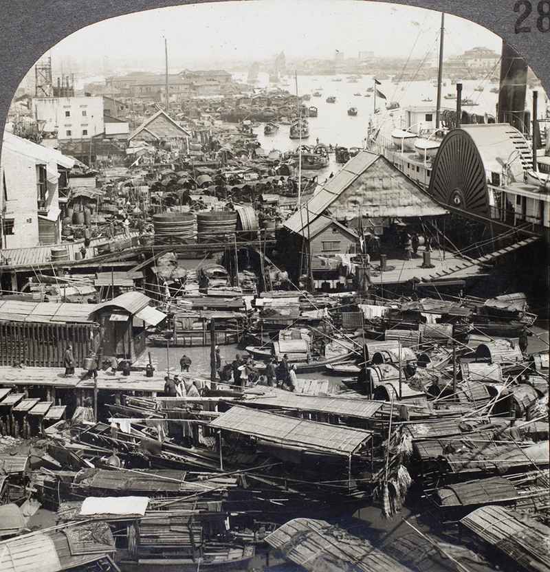 Vintage picture of Canton and the Pear River